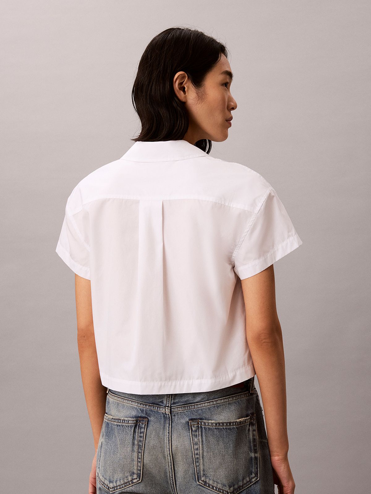 캘빈클라인 진(CALVIN KLEIN JEANS) 여성 팝플린 박시 셔츠 47F146G YAA