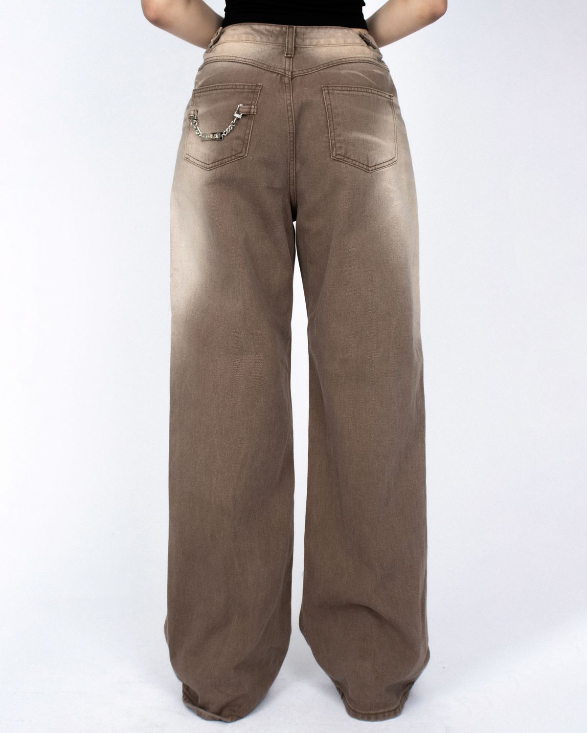 쿨시스(COOLSIS) CS BROWN WASH WIDE JEANS-026
