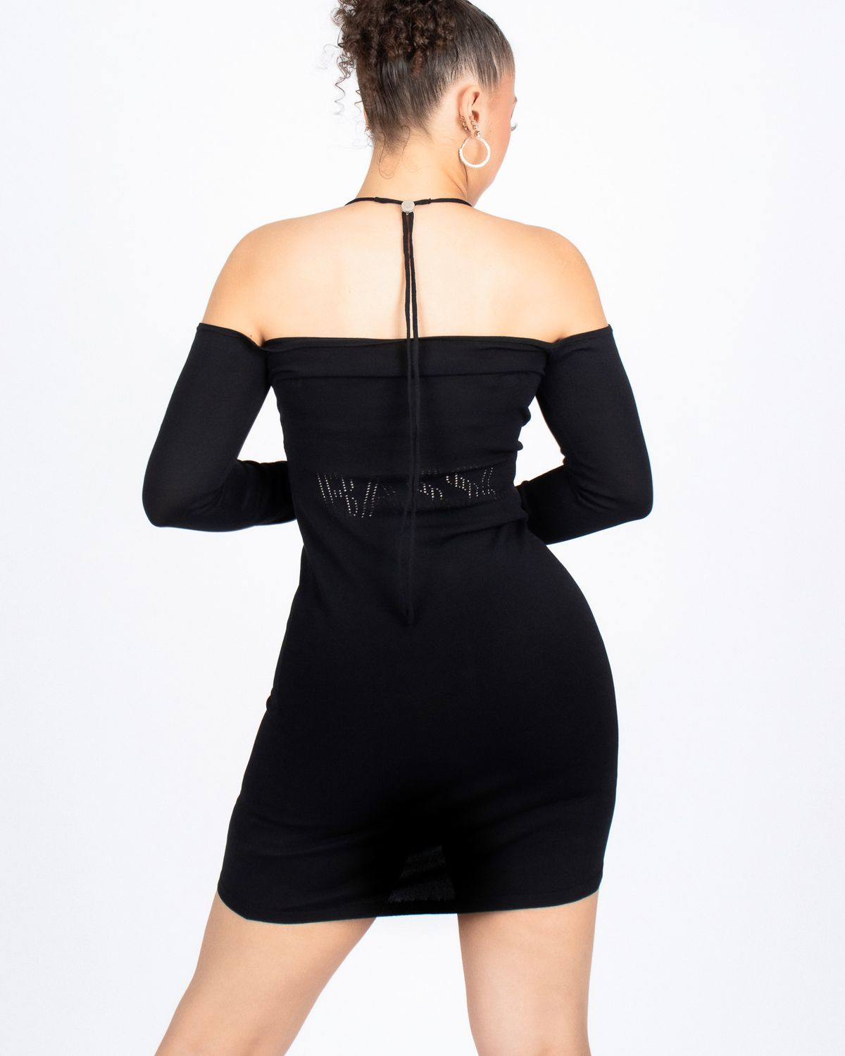 쿨시스(COOLSIS) CS HALTER MINI KNIT DRESS-026 (BLACK)