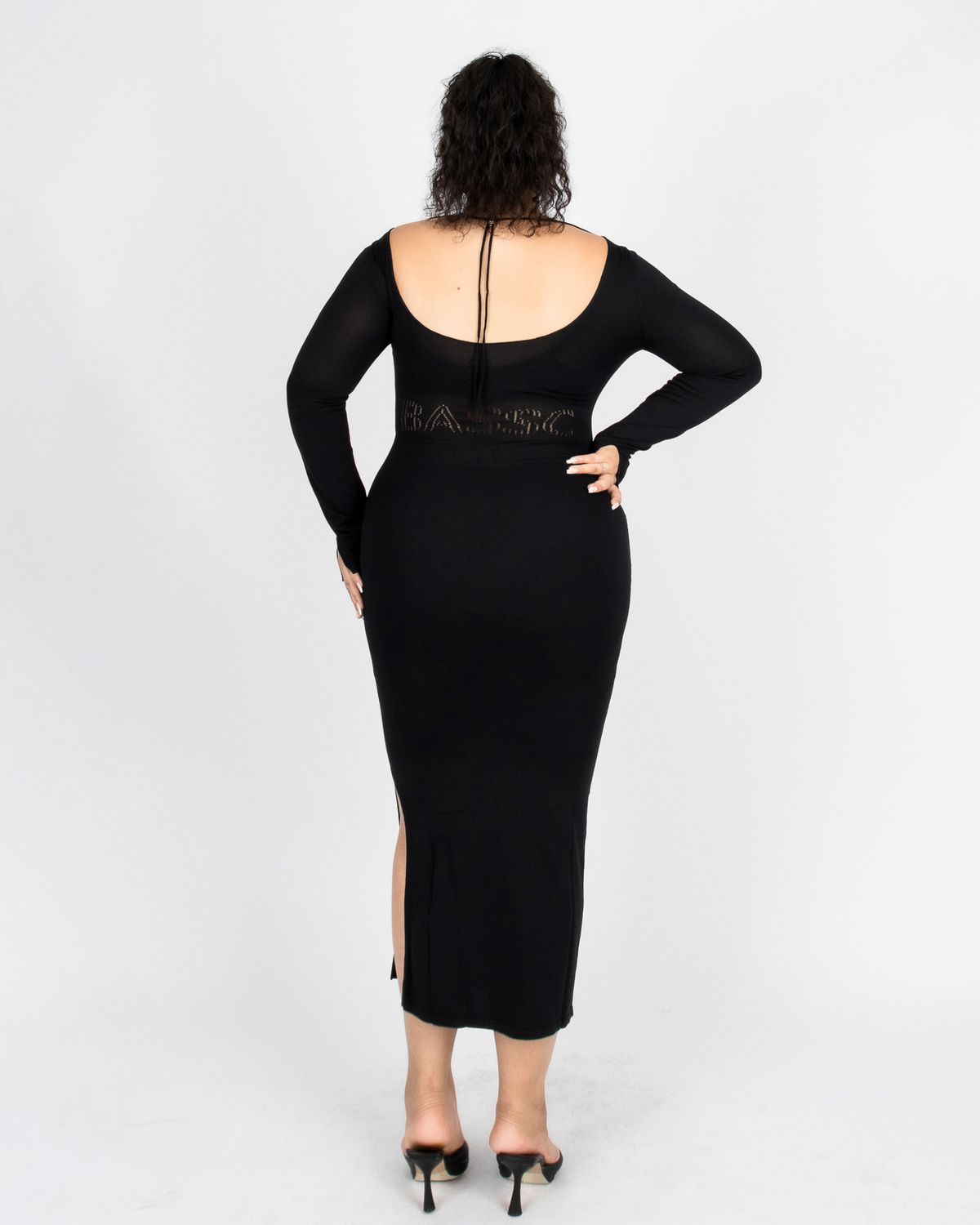 쿨시스(COOLSIS) CS BACK OFF MAXI KNIT DRESS-027 (BLACK)