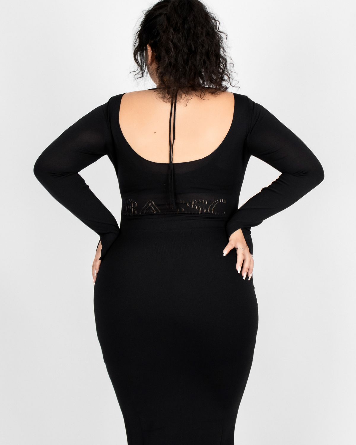 쿨시스(COOLSIS) CS BACK OFF MAXI KNIT DRESS-027 (BLACK)