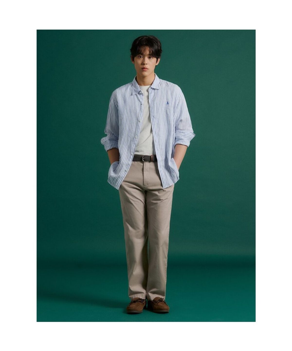 빈폴 멘(BEANPOLE MEN) 여름 텍스처 컴포트핏 치노 팬츠  베이지