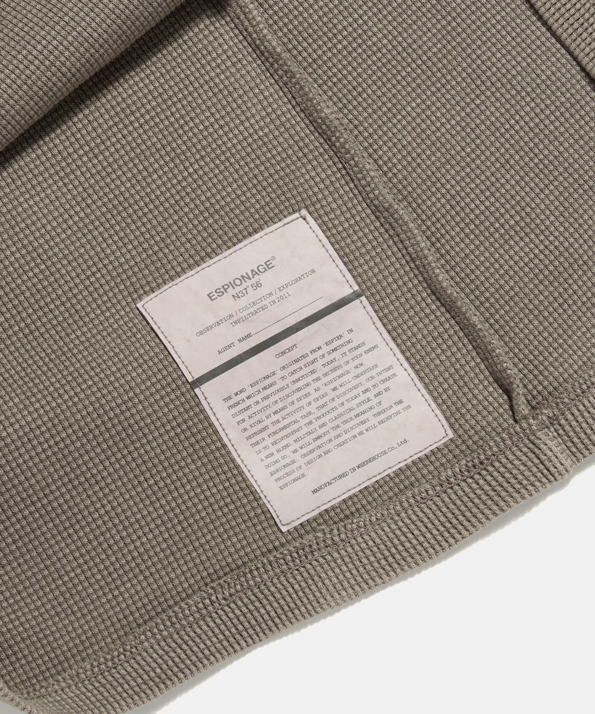 에스피오나지(ESPIONAGE) U.S.S. Pigment Thermal L/S Tee Taupe