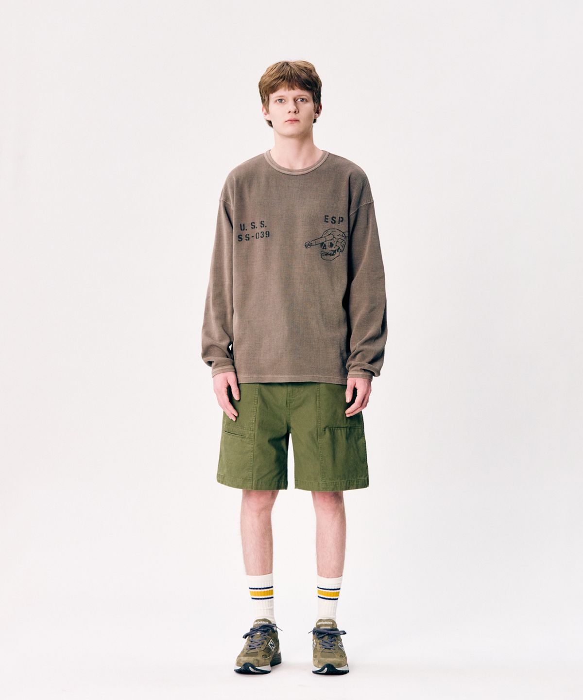 에스피오나지(ESPIONAGE) U.S.S. Pigment Thermal L/S Tee Taupe