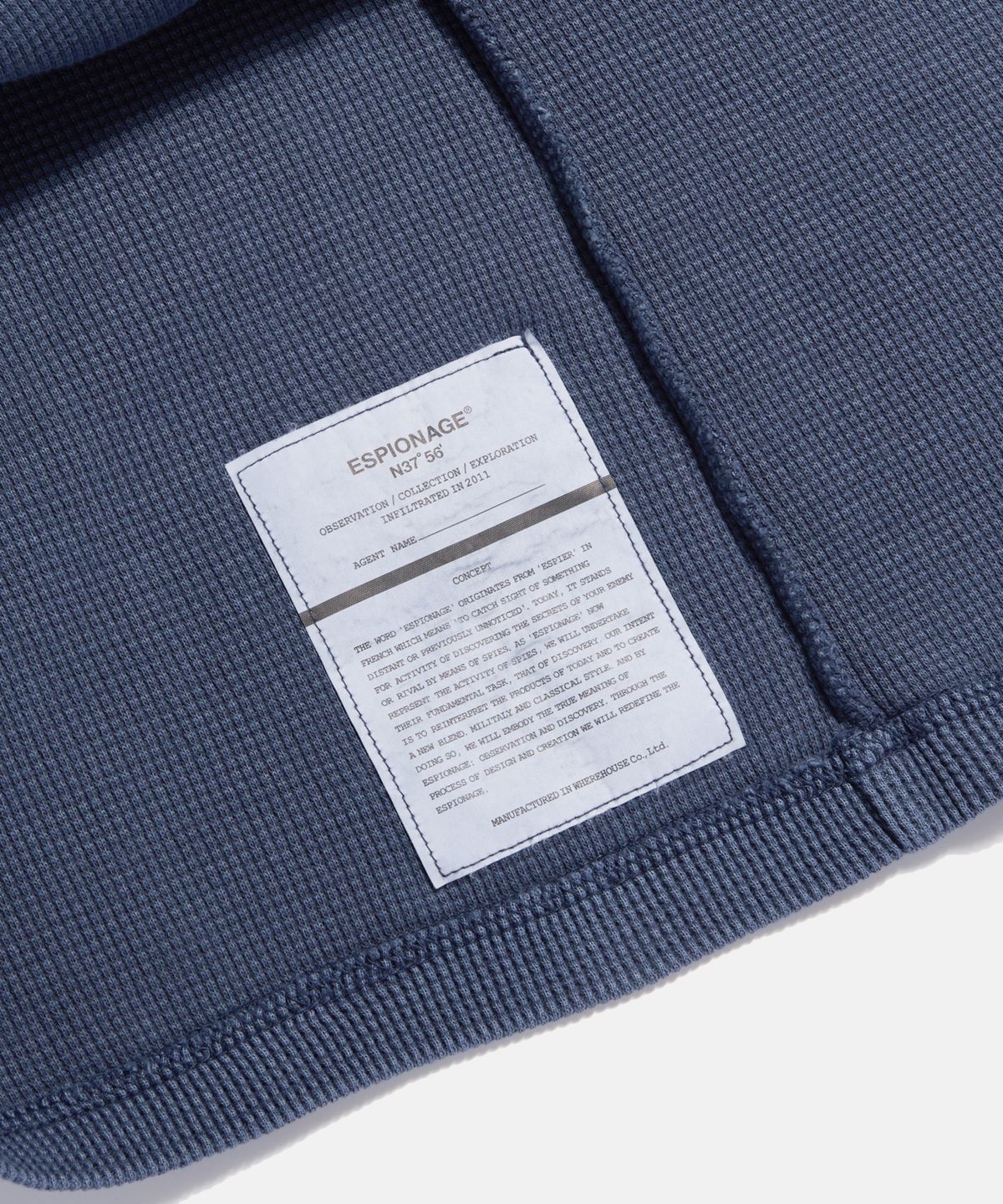 에스피오나지(ESPIONAGE) Bootlegger Pigment Thermal L/S Tee Navy