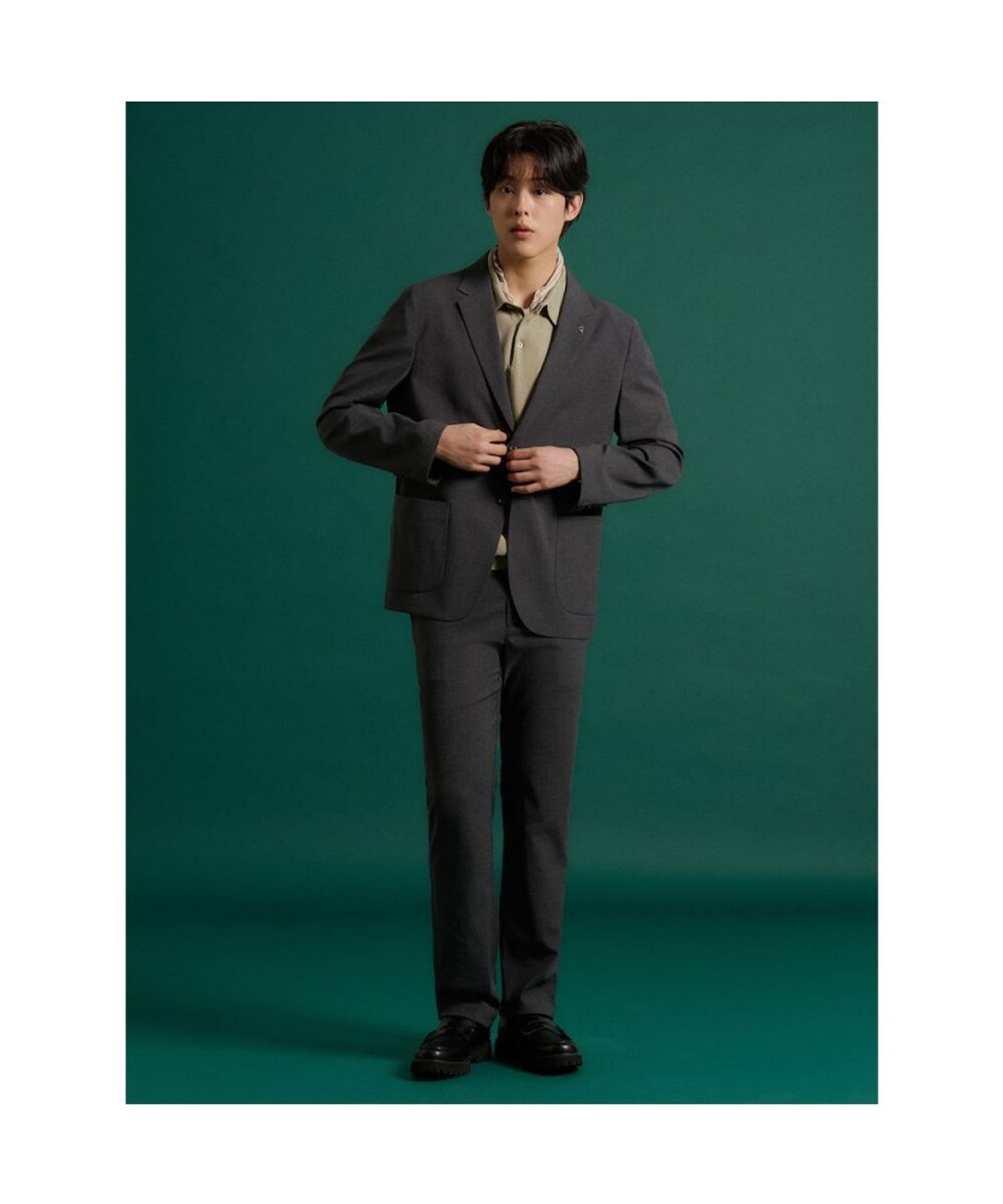 빈폴 멘(BEANPOLE MEN) 시어서커 패턴 셋업 스탠다드핏 팬츠  애쉬