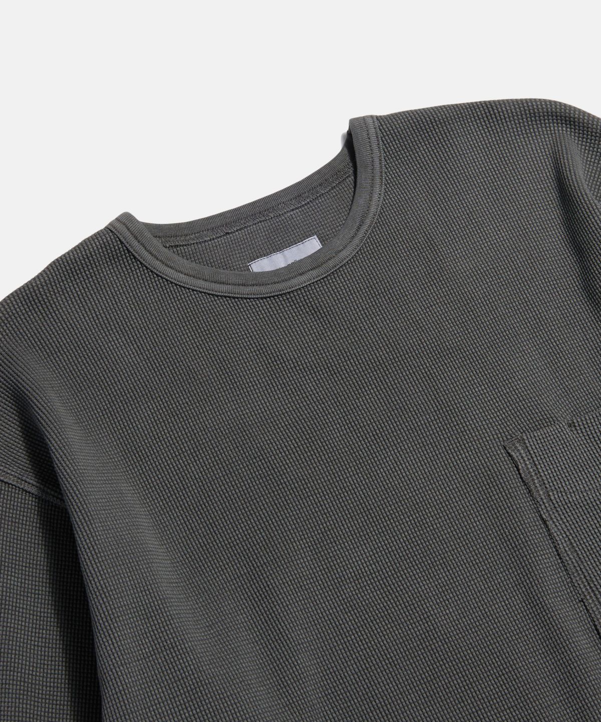 에스피오나지(ESPIONAGE) Pigment Thermal L/S Pocket Tee Vintage Black