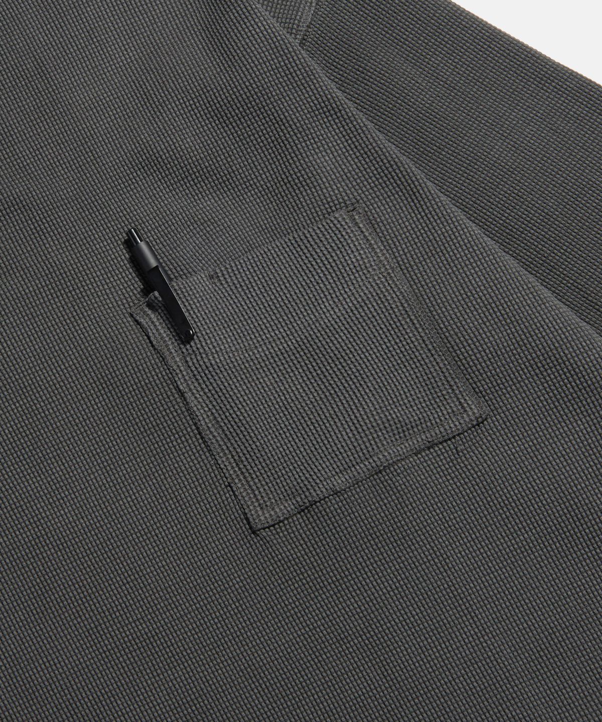 에스피오나지(ESPIONAGE) Pigment Thermal L/S Pocket Tee Vintage Black