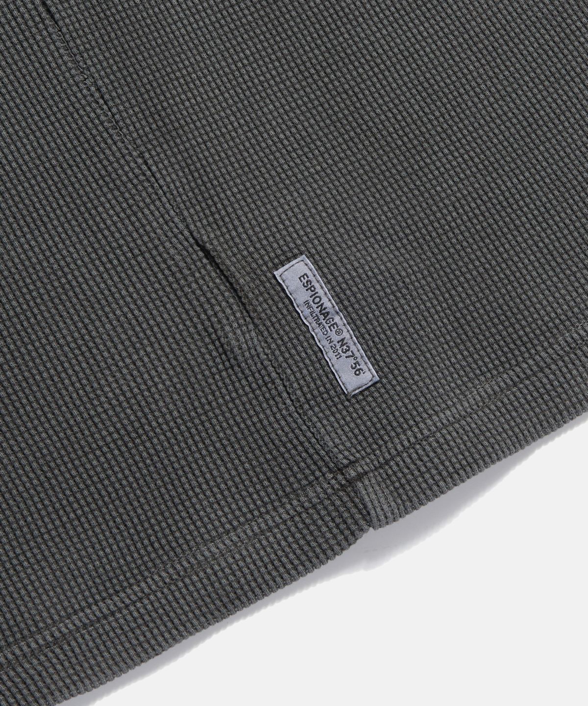 에스피오나지(ESPIONAGE) Pigment Thermal L/S Pocket Tee Vintage Black