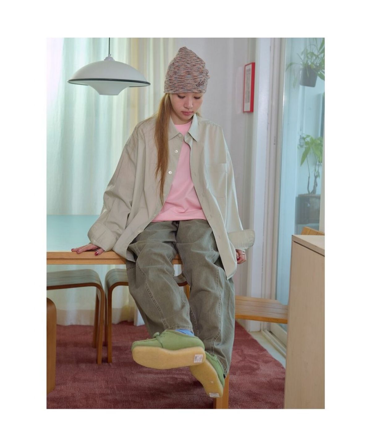 샌드 사운드(SAND SOUND) (UNISEX) EVERYONE 포플린 셔츠  라이트 그린