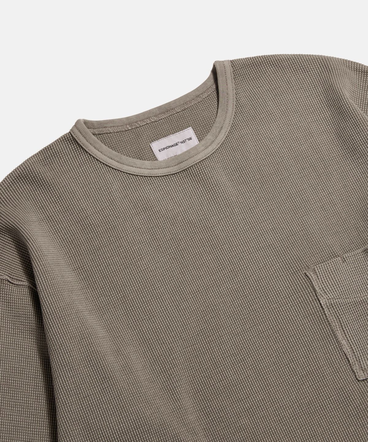 에스피오나지(ESPIONAGE) Pigment Thermal L/S Pocket Tee Taupe