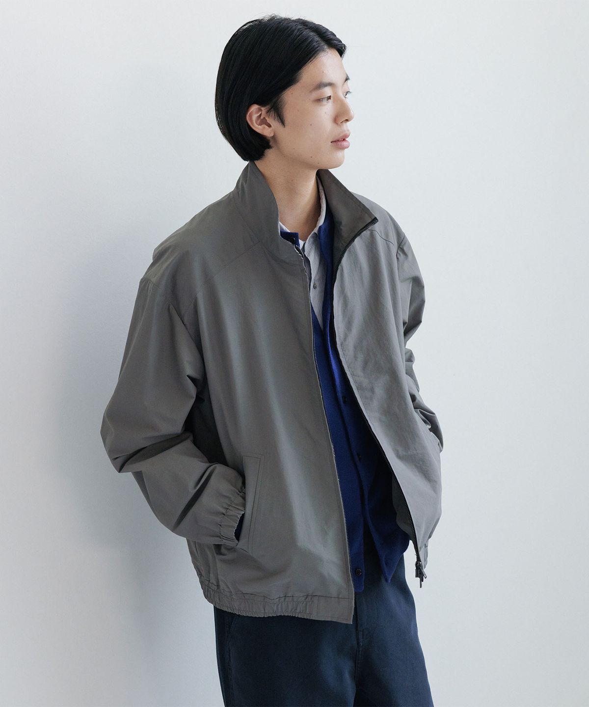 블랭크룸(BLANKROOM) 리모트 하이 넥 블루종_GRAY