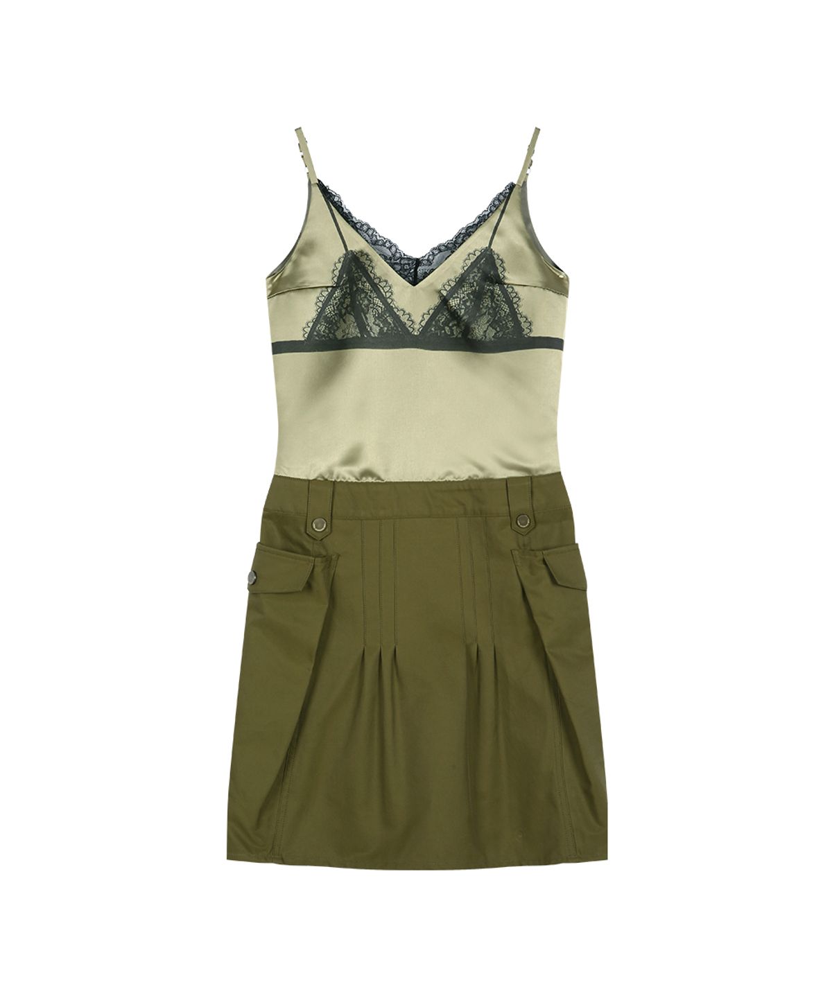 앤더슨벨(ADSB ANDERSSON BELL) LACE BRA PRINTED CARGO DRESS atb1579w(KHAKI)