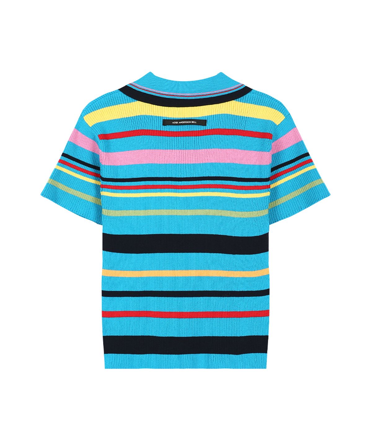 앤더슨벨(ADSB ANDERSSON BELL) MULTI-COLOR STRIPE KNIT POLO TOP atb1500w(BLUE/RED)