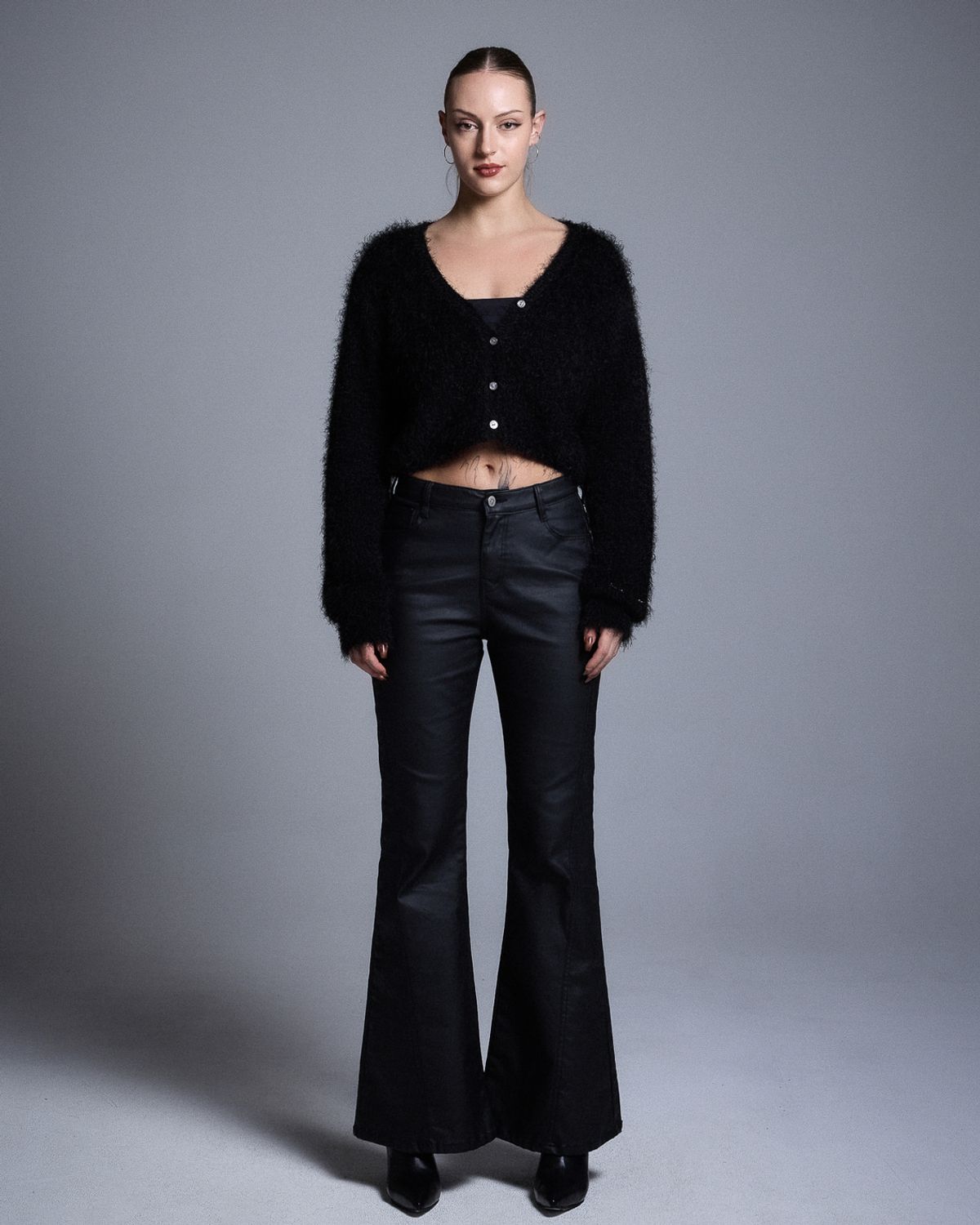 쿨시스(COOLSIS) CS FUR CROP CARDIGAN-010 (BLACK)