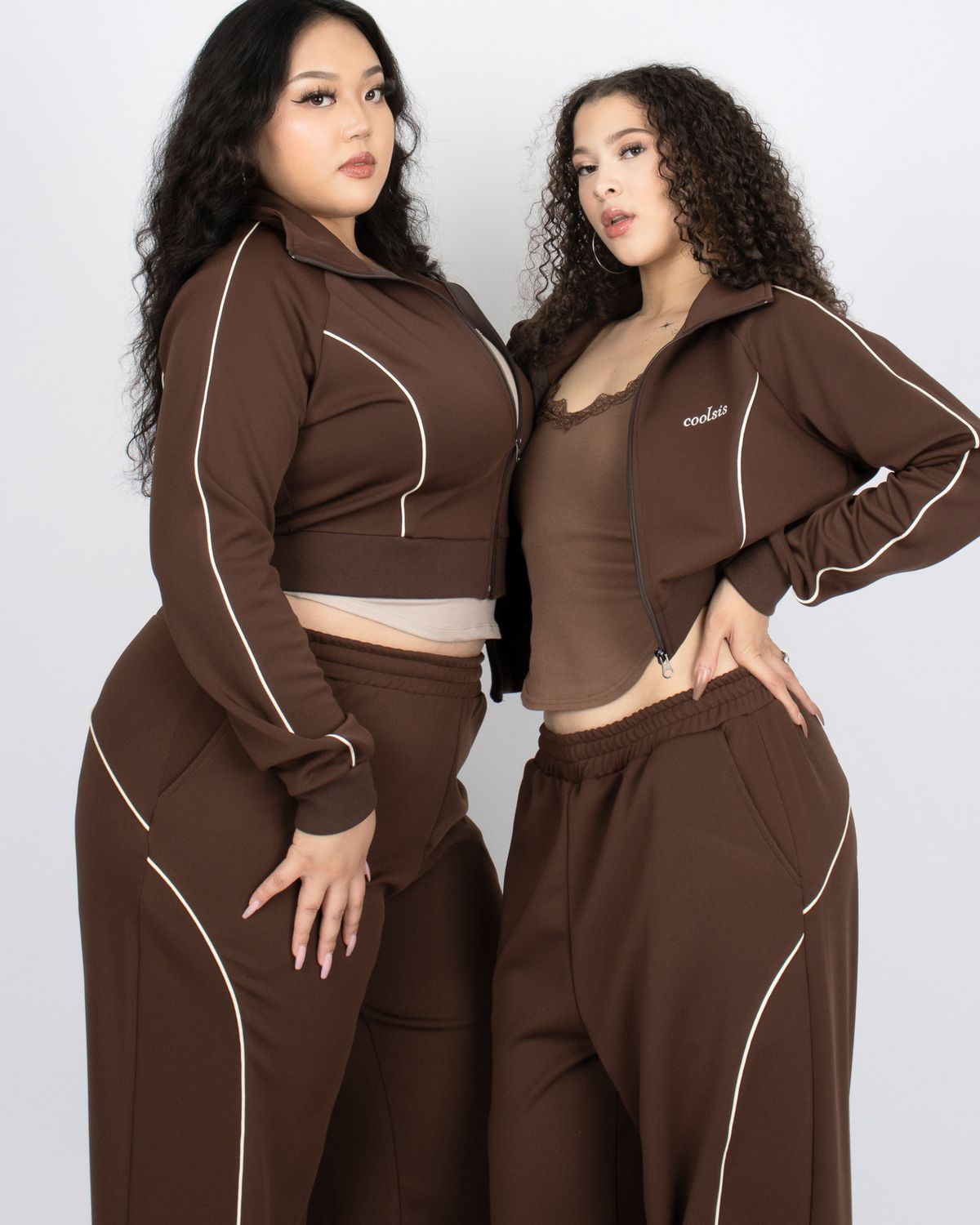 쿨시스(COOLSIS) CS PIPING TRACKSUIT JK-009 (BROWN)