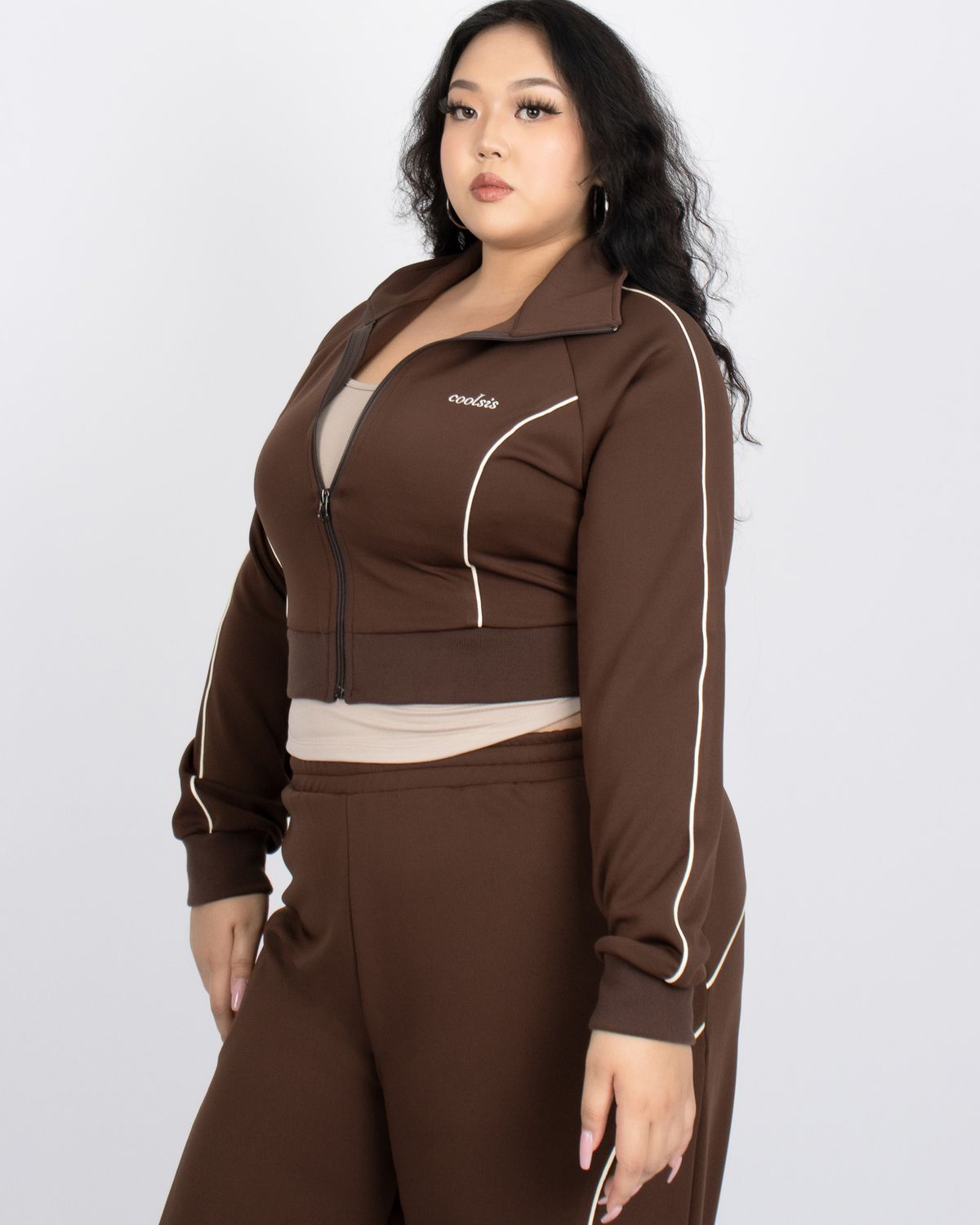 쿨시스(COOLSIS) CS PIPING TRACKSUIT JK-009 (BROWN)