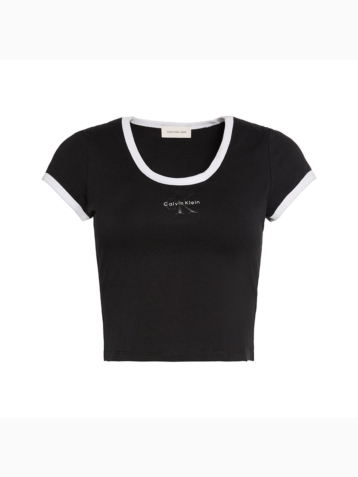 캘빈클라인 진(CALVIN KLEIN JEANS) 여성 모노로고 스쿱 베이비 반팔 티셔츠 47G220G UB1