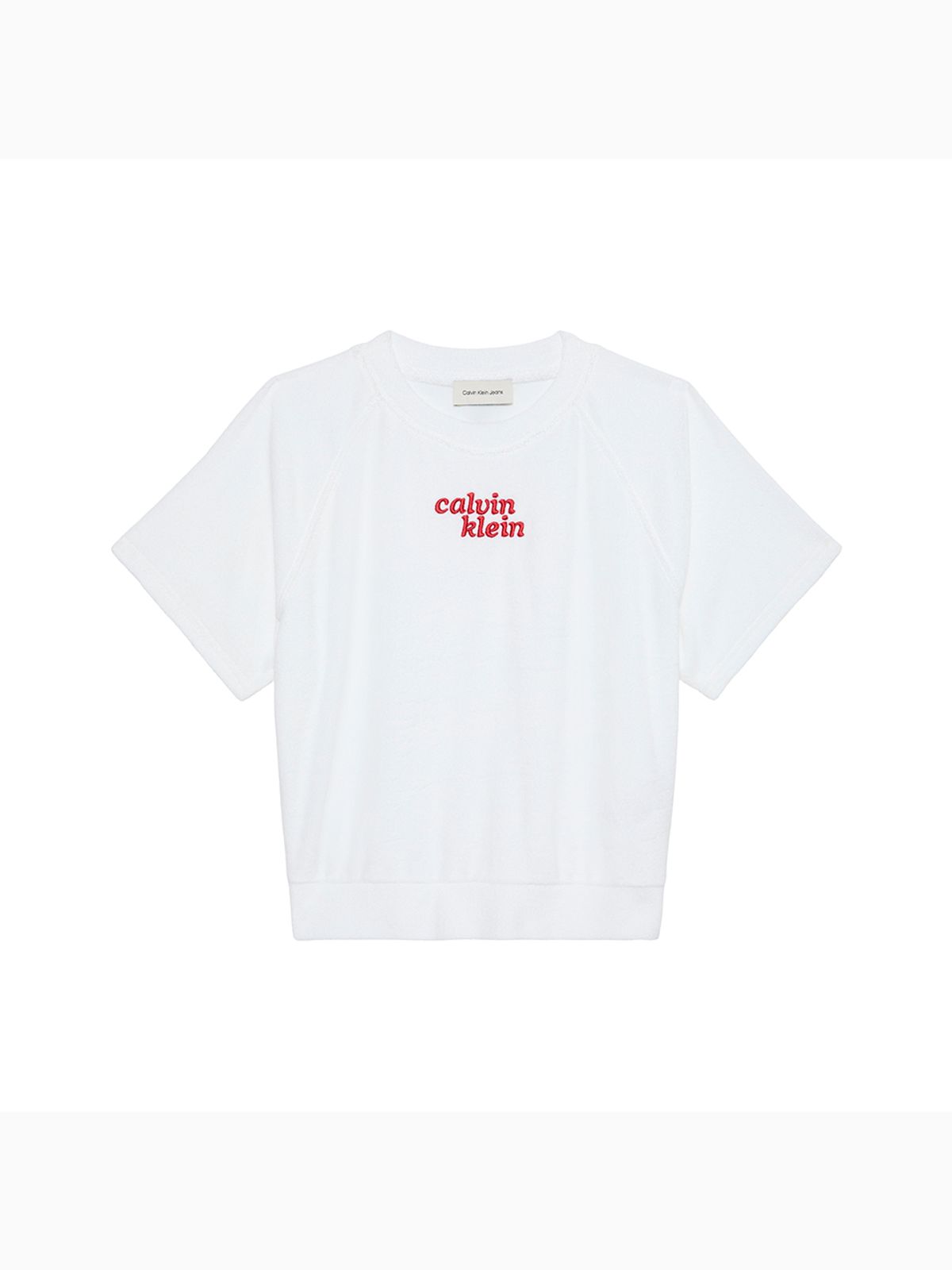 캘빈클라인 진(CALVIN KLEIN JEANS) 여성 타올 크롭 반팔 티셔츠 47G287G YAF