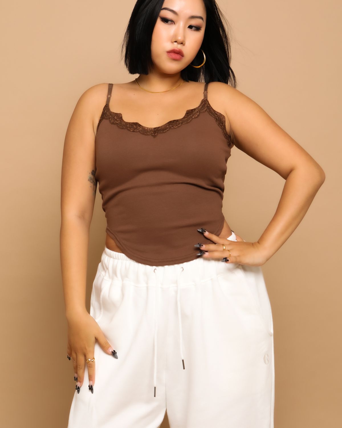 쿨시스(COOLSIS) CS TOP LACE BRA TOP-005 (BROWN)