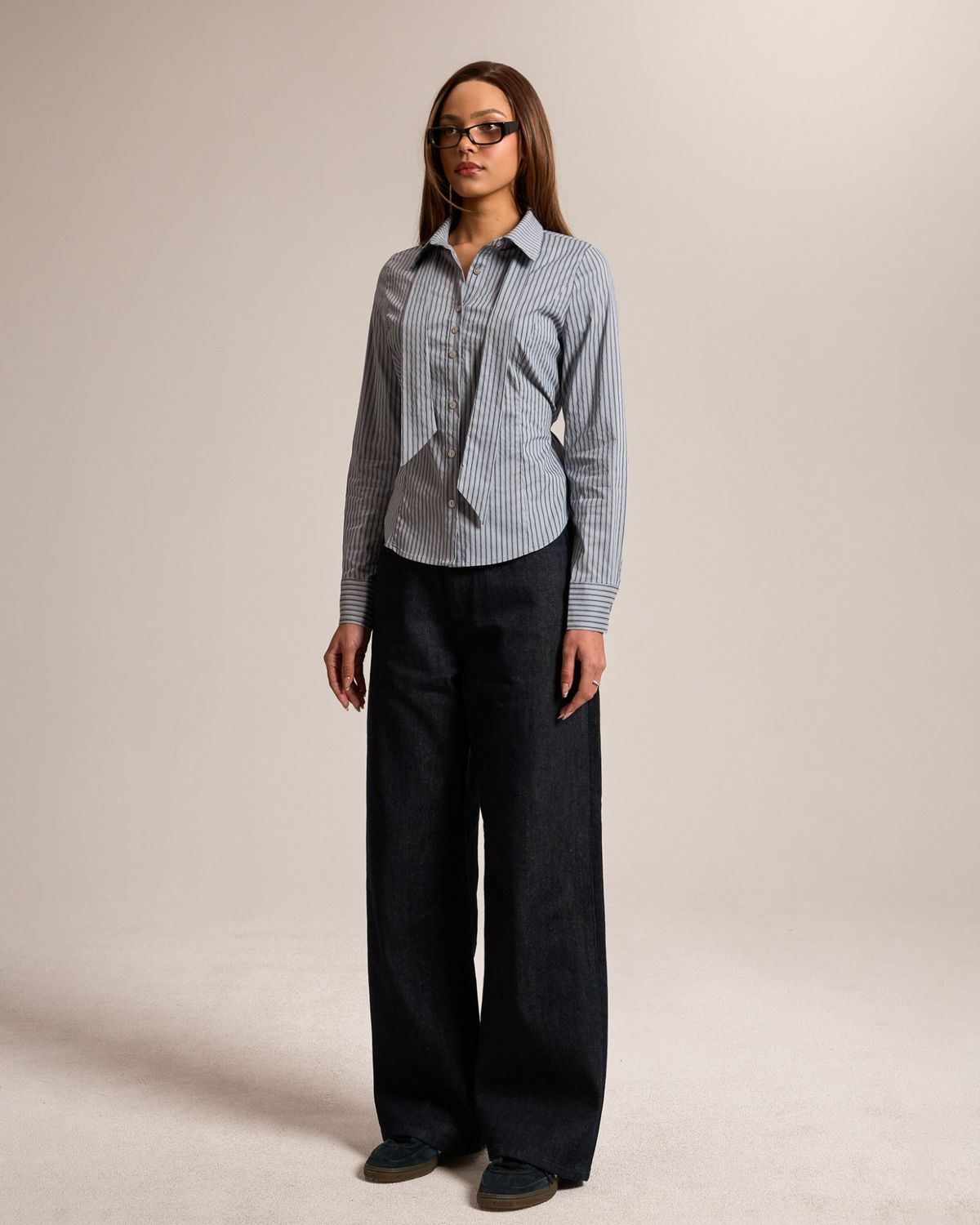 쿨시스(COOLSIS) CS TIE STRING STRIPE SHIRTS-064