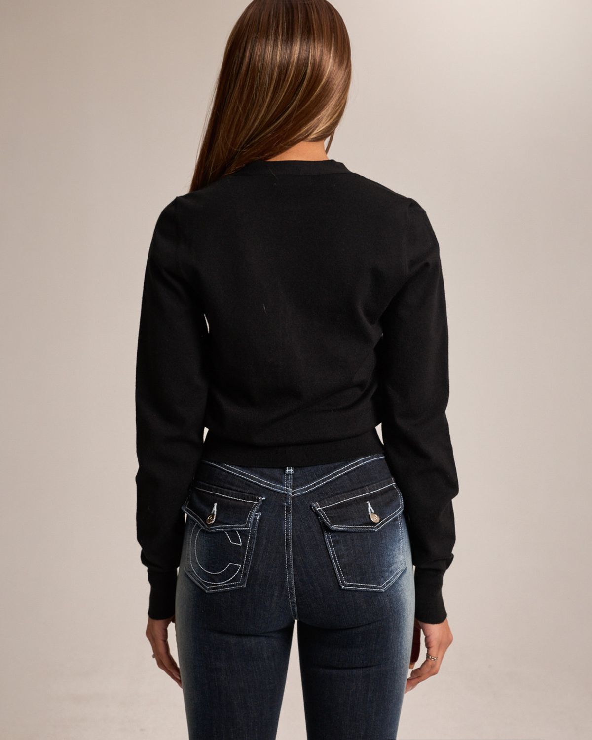 쿨시스(COOLSIS) CS CLASSIC SOFT CROP CARDIGAN-025 (BLACK)