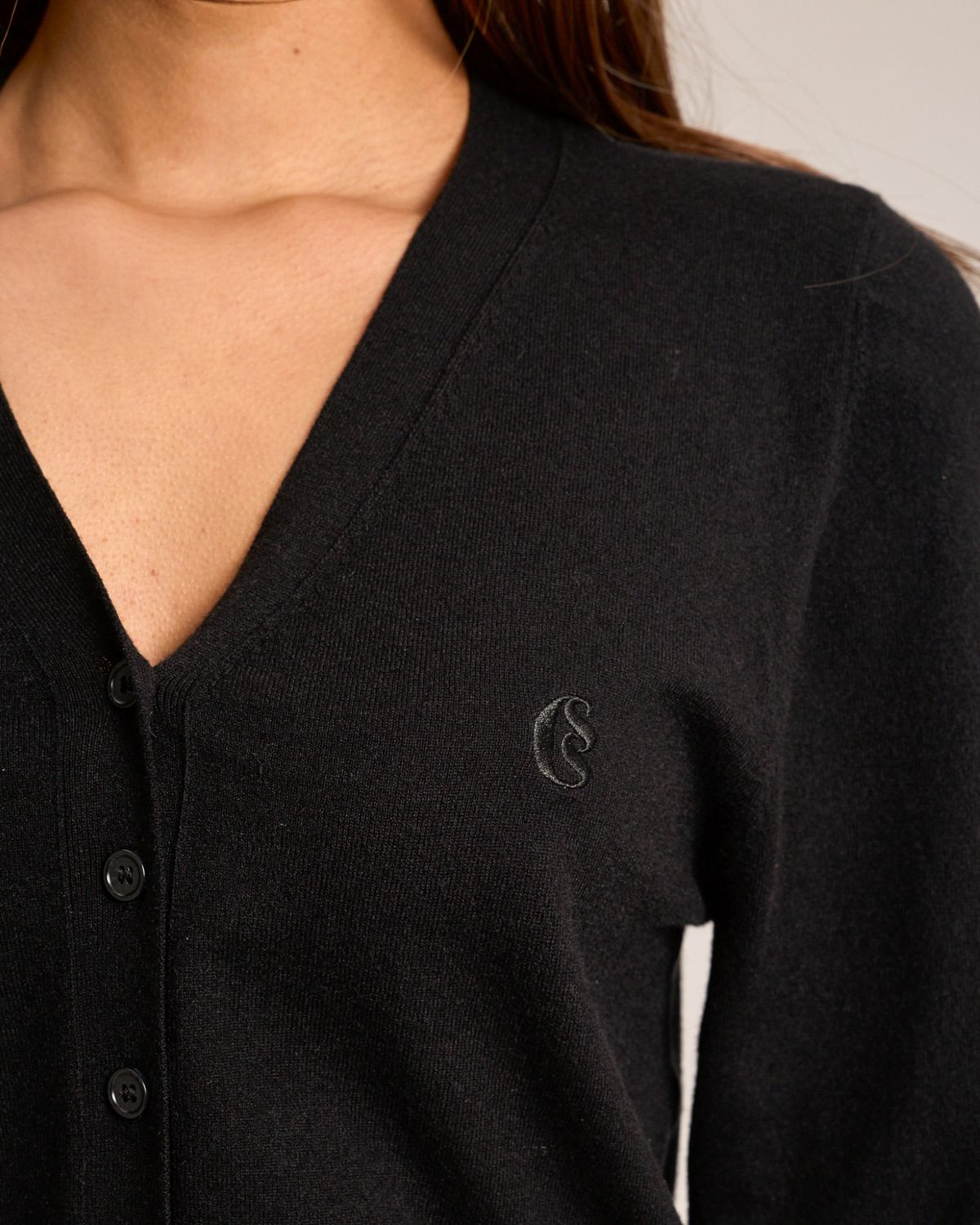 쿨시스(COOLSIS) CS CLASSIC SOFT CROP CARDIGAN-025 (BLACK)
