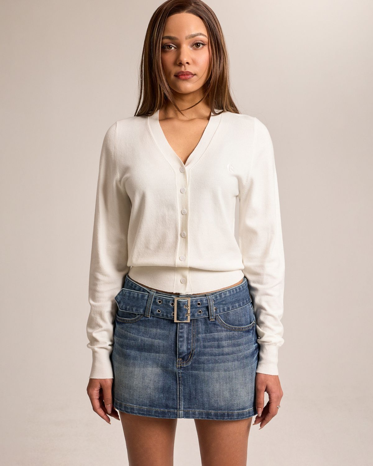 쿨시스(COOLSIS) CS CLASSIC SOFT CROP CARDIGAN-025 (IVORY)