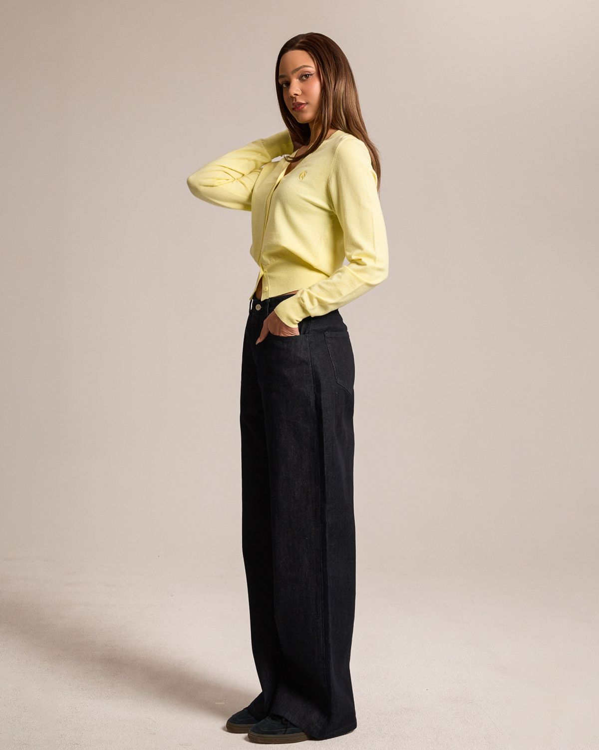 쿨시스(COOLSIS) CS CLASSIC SOFT CROP CARDIGAN-025 (LEMON)