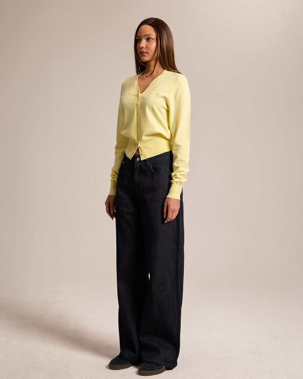 쿨시스(COOLSIS) CS CLASSIC SOFT CROP CARDIGAN-025 (LEMON)