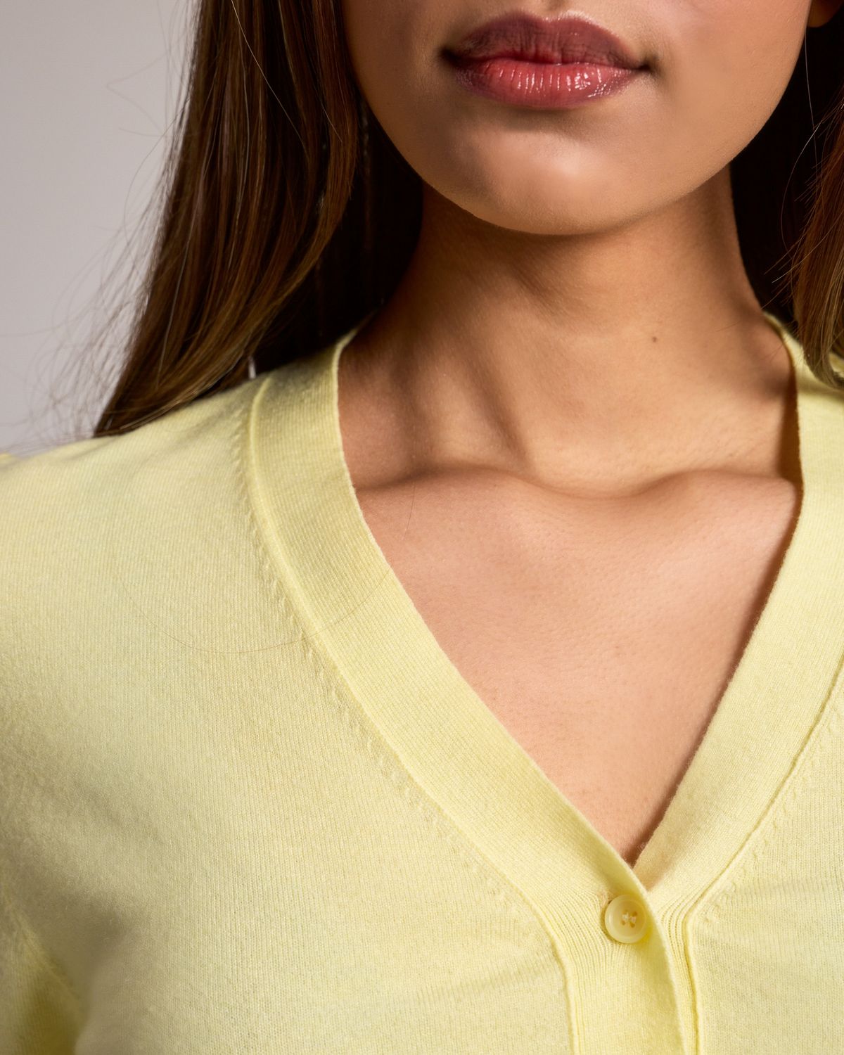 쿨시스(COOLSIS) CS CLASSIC SOFT CROP CARDIGAN-025 (LEMON)
