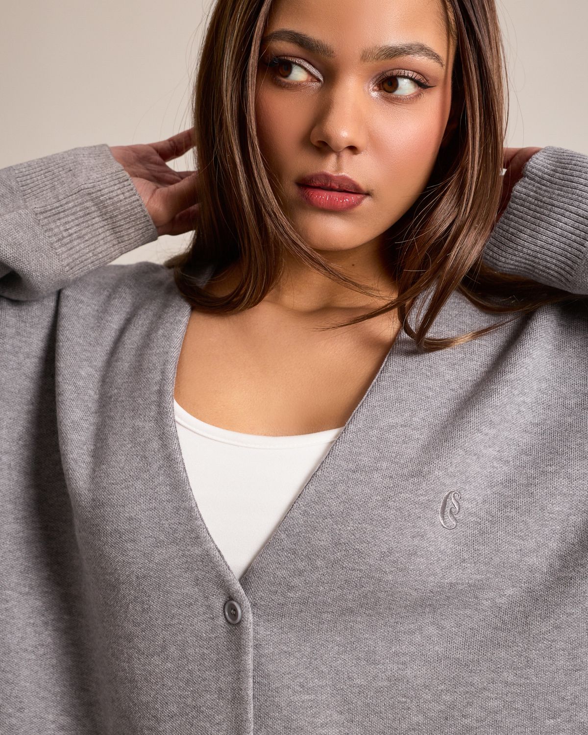 쿨시스(COOLSIS) CS CLASSIC SOFT OVER CARDIGAN-024 (GREY)