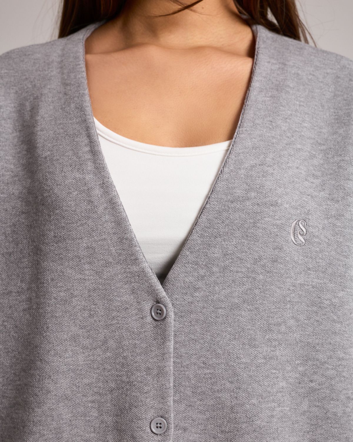 쿨시스(COOLSIS) CS CLASSIC SOFT OVER CARDIGAN-024 (GREY)