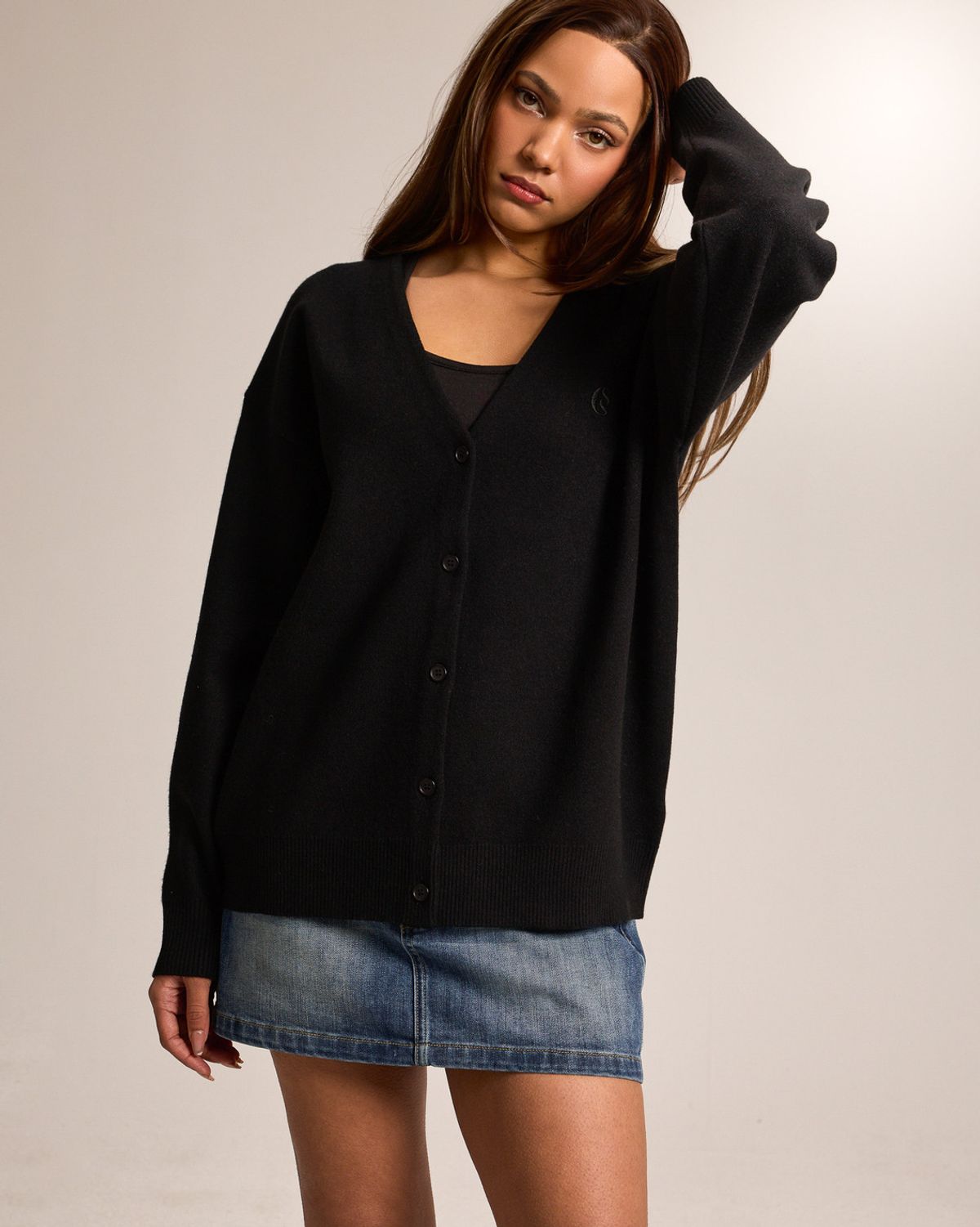 쿨시스(COOLSIS) CS CLASSIC SOFT OVER CARDIGAN-024 (BLACK)