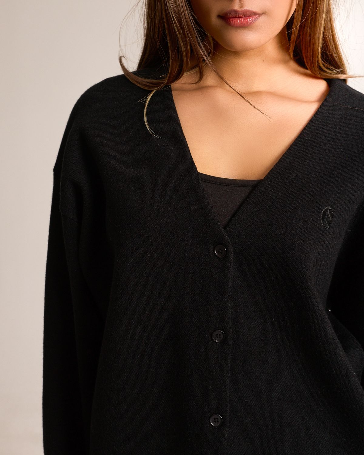 쿨시스(COOLSIS) CS CLASSIC SOFT OVER CARDIGAN-024 (BLACK)