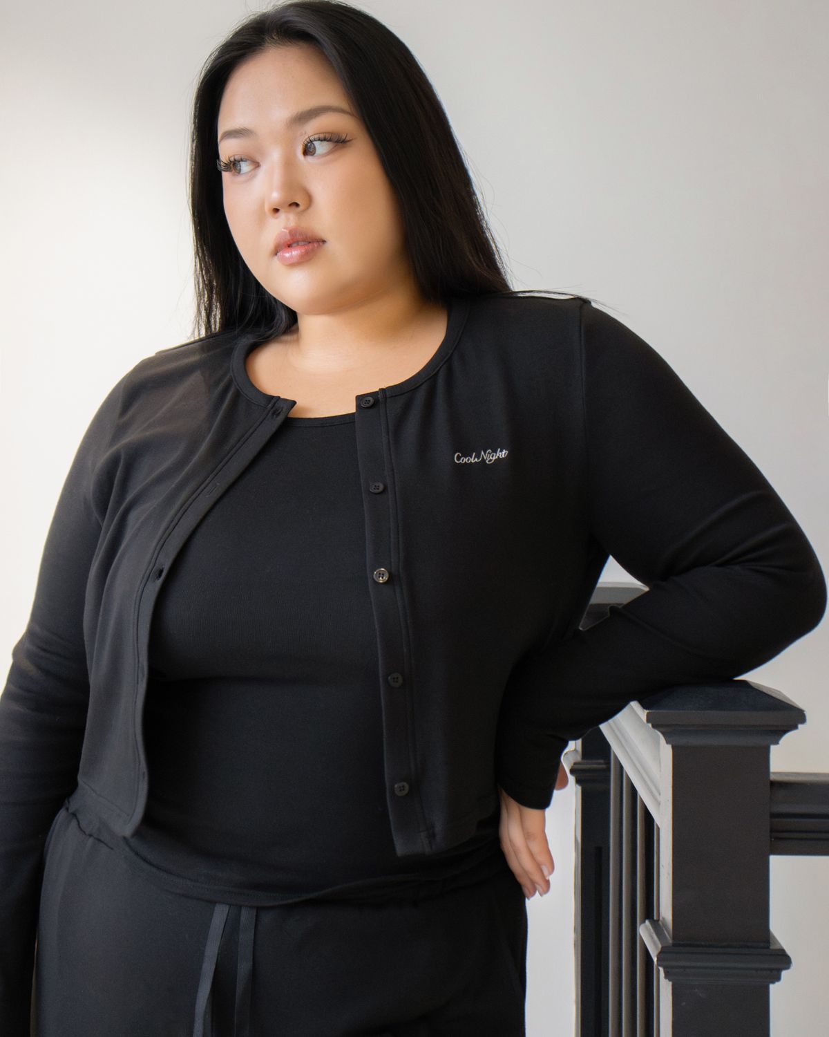 쿨시스(COOLSIS) CS C-NIGHT MODAL CARDIGAN-062 (BLACK)