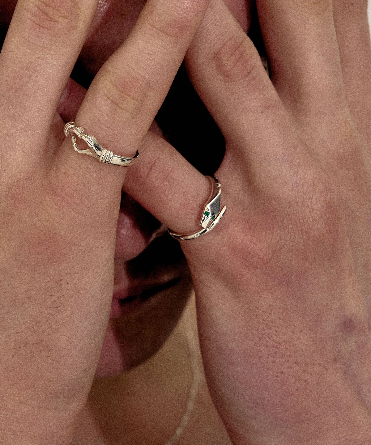 에이지47(AG47) M.C-R-06  Green Eye Snake Ring