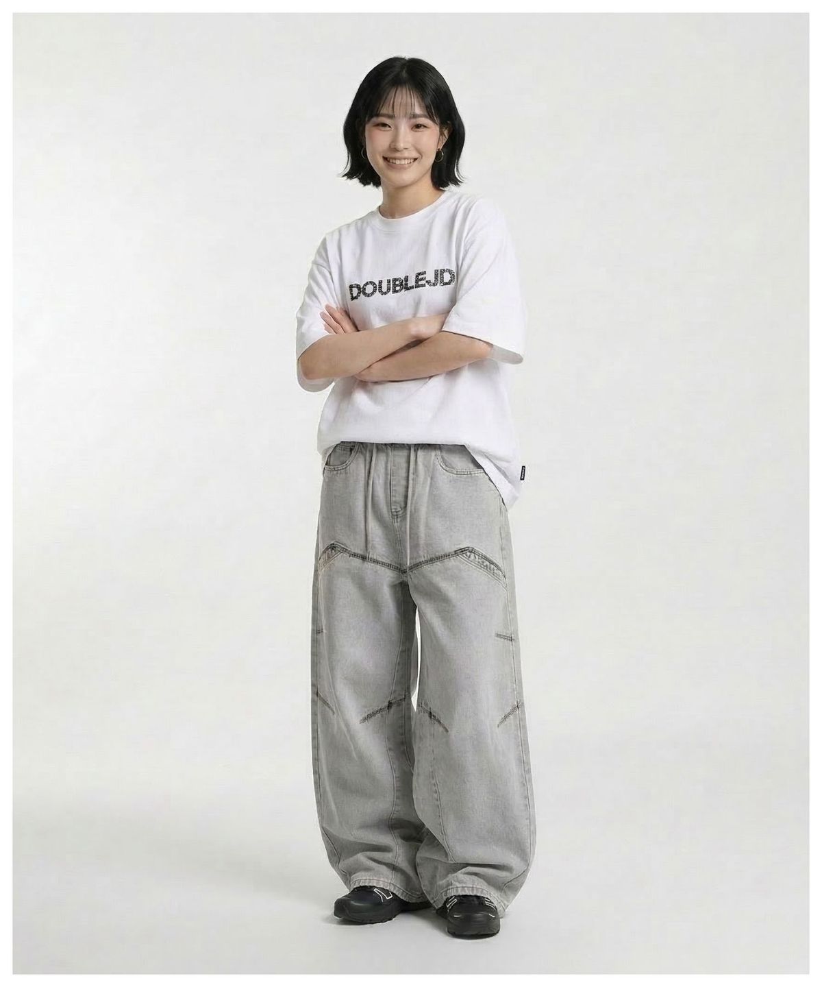 더블제이디(DOUBLE JD) 라인 워싱 데님 팬츠