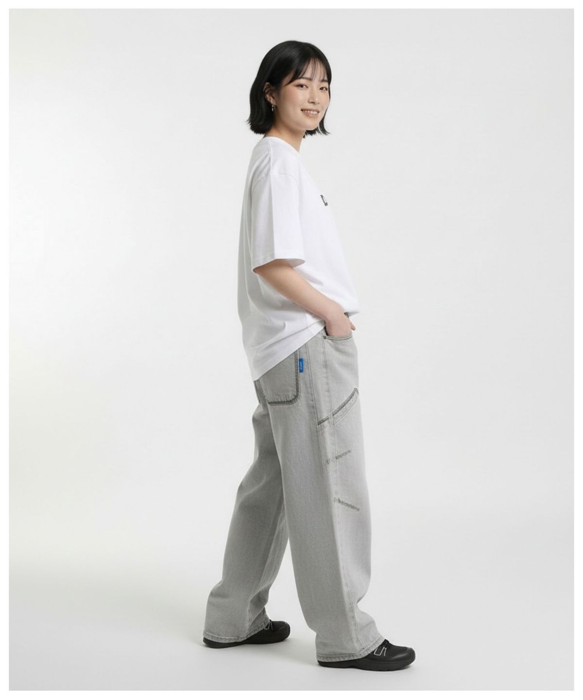 더블제이디(DOUBLE JD) 라인 워싱 데님 팬츠