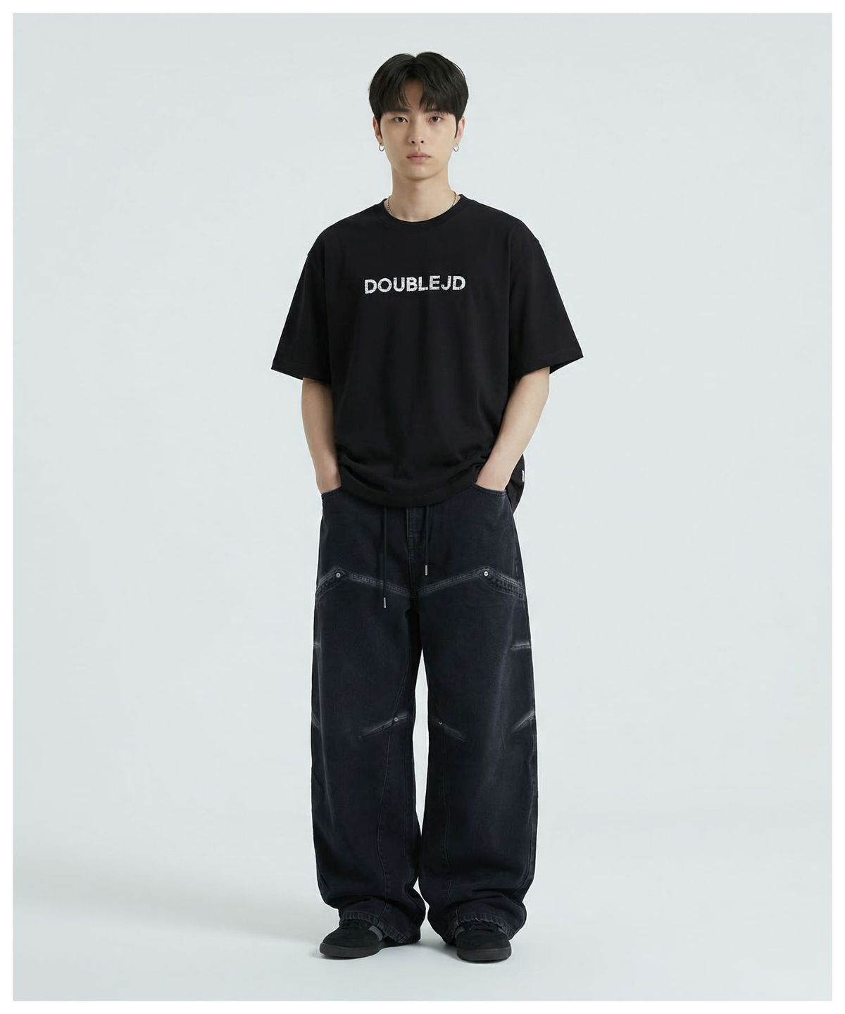 더블제이디(DOUBLE JD) 라인 워싱 데님 팬츠