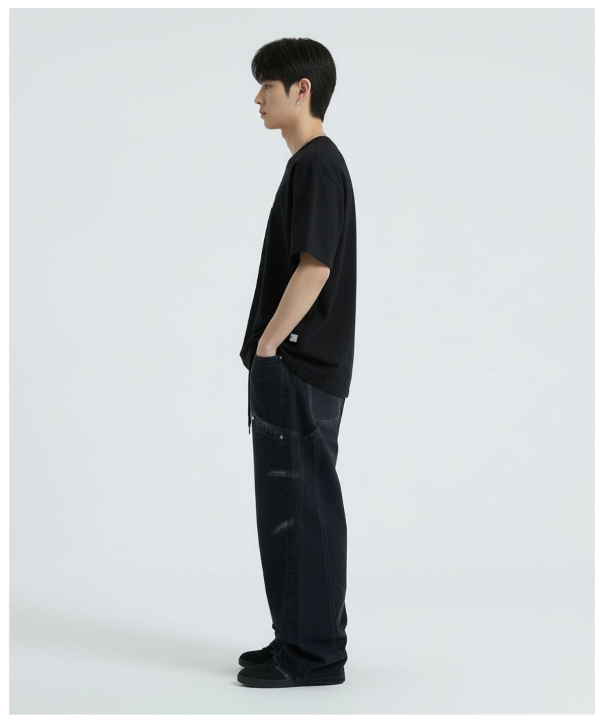 더블제이디(DOUBLE JD) 라인 워싱 데님 팬츠