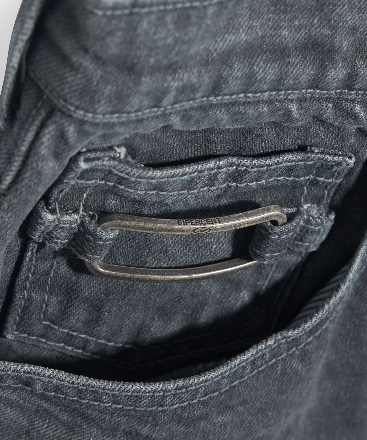 51퍼센트(51PERCENT) Banding denim pants - grey