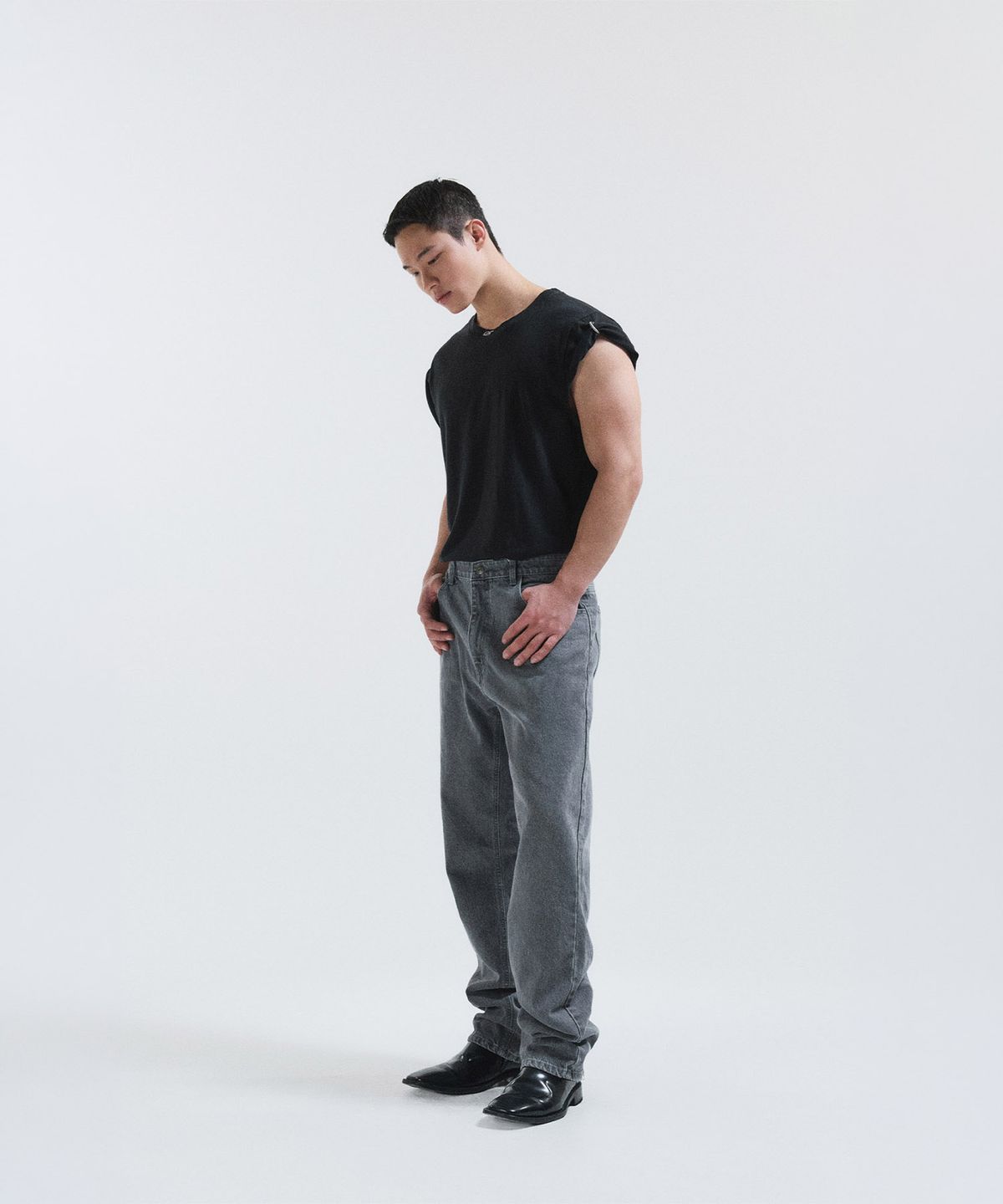 51퍼센트(51PERCENT) Banding denim pants - grey
