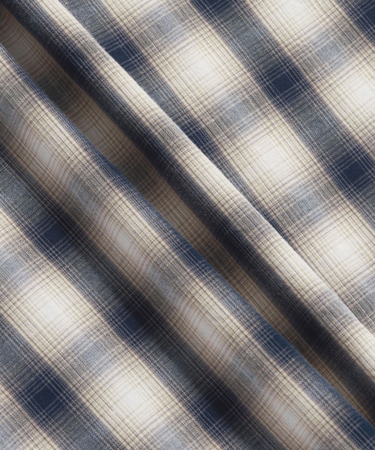 에스피오나지(ESPIONAGE) Checked Open Collar Shirt Navy