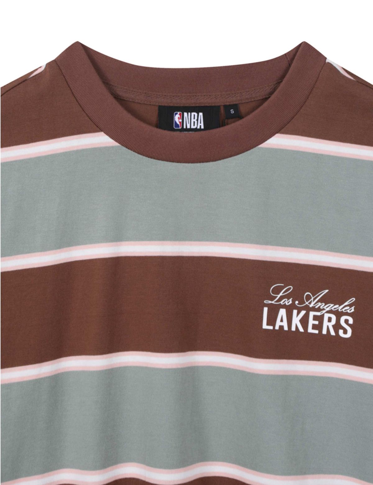 엔비에이(NBA) 스트라이프 반팔 티셔츠 브라운