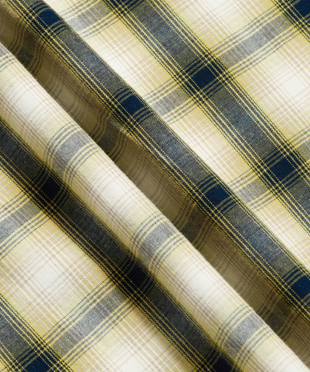 에스피오나지(ESPIONAGE) Checked Open Collar Shirt Mustard