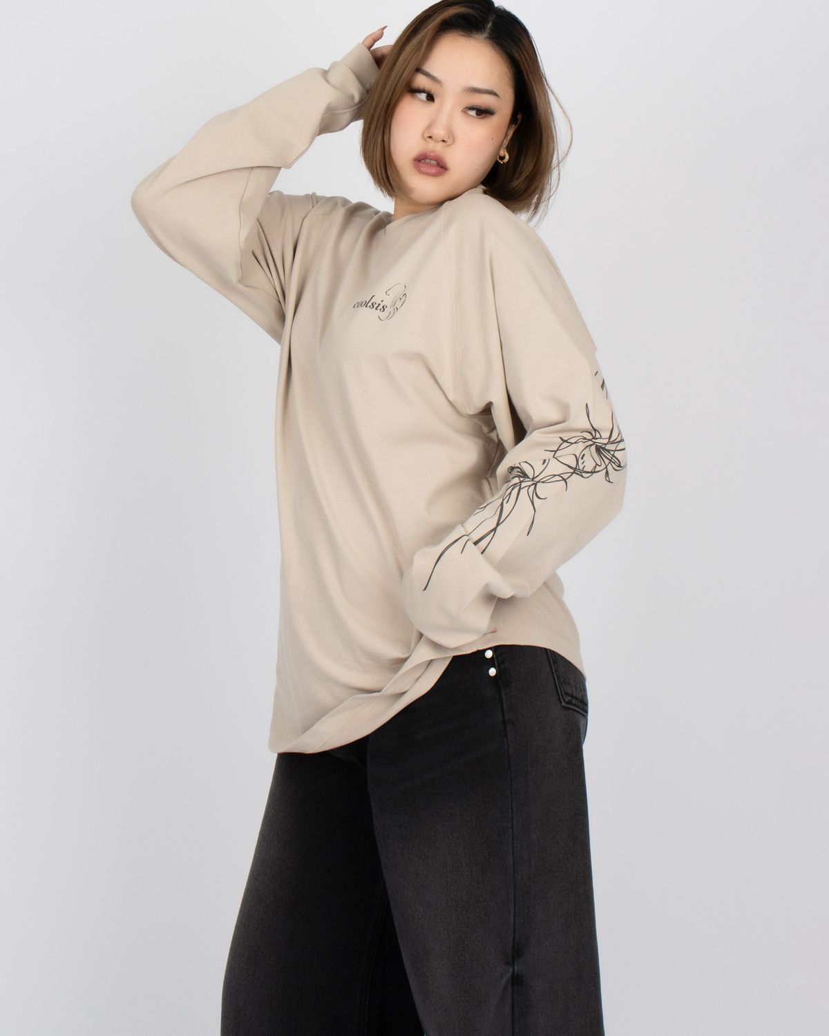 쿨시스(COOLSIS) CS TATTOO LOOSE TOP-038 (BEIGE)