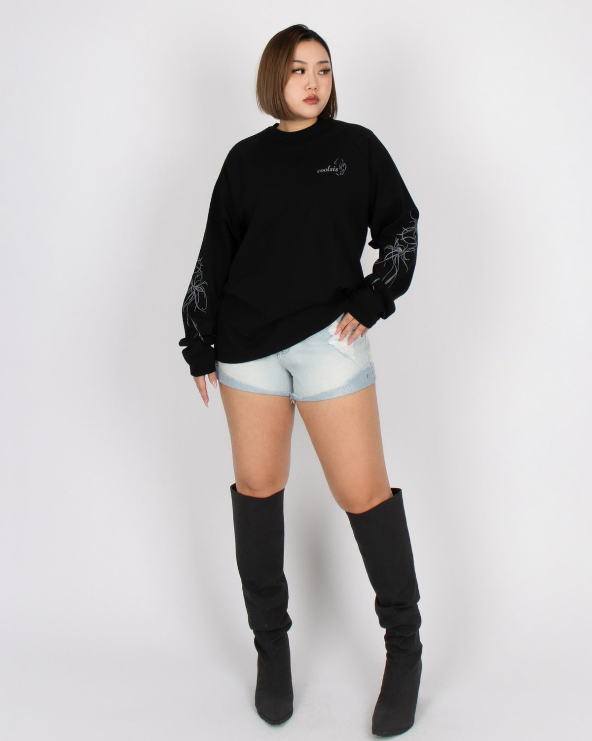 쿨시스(COOLSIS) CS TATTOO LOOSE TOP-038 (BLACK)