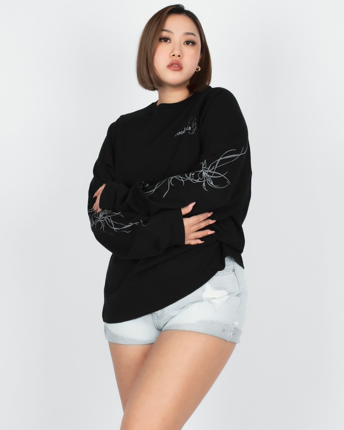 쿨시스(COOLSIS) CS TATTOO LOOSE TOP-038 (BLACK)