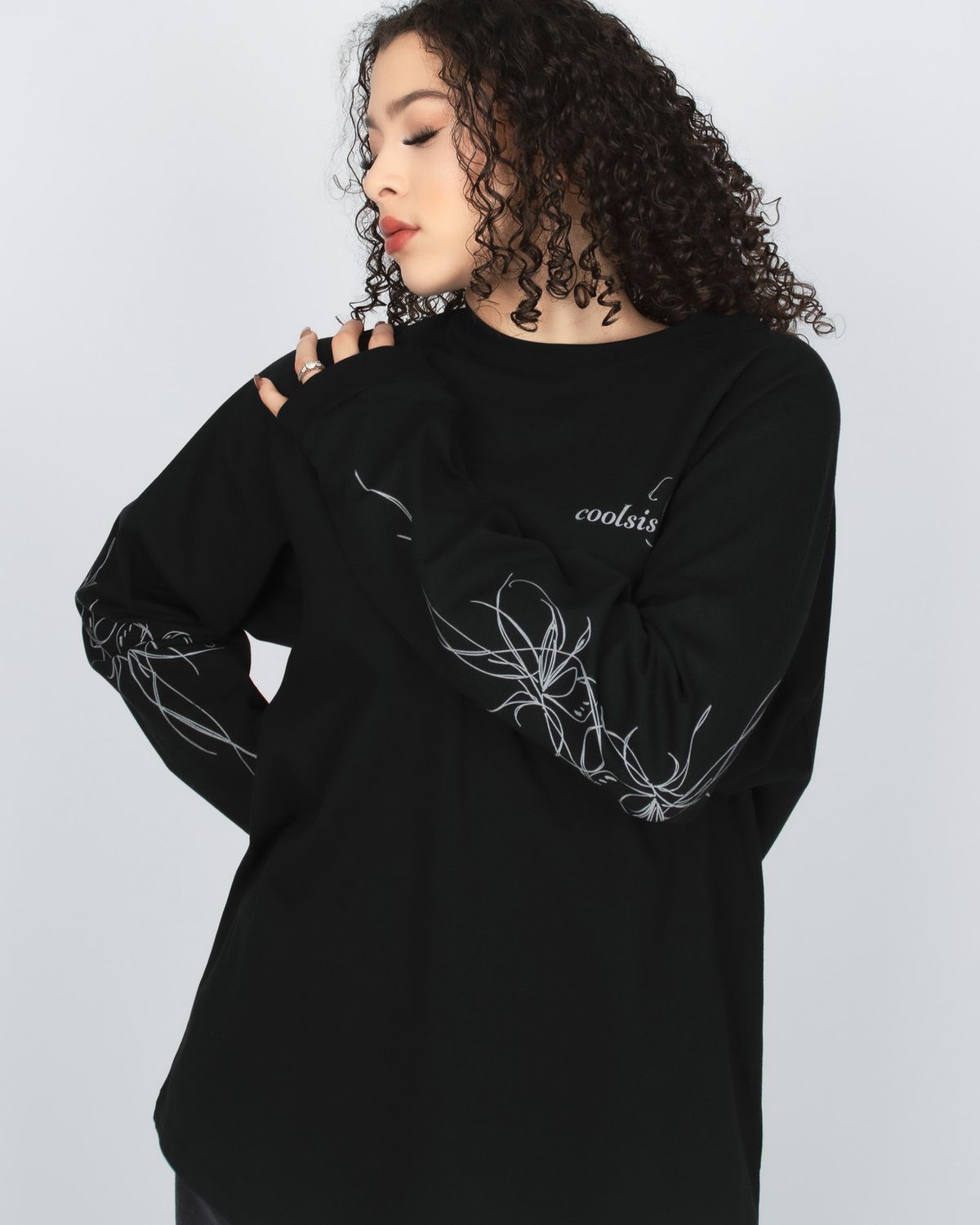 쿨시스(COOLSIS) CS TATTOO LOOSE TOP-038 (BLACK)
